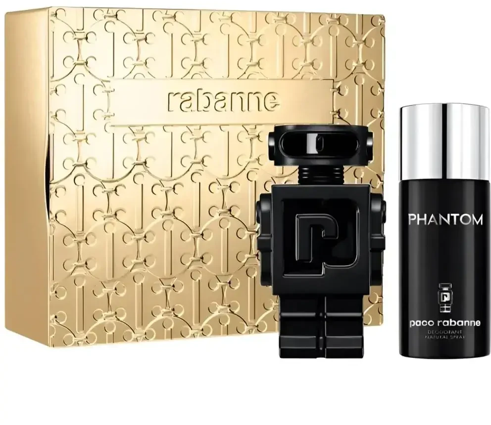 Set Paco Rabanne: Phantom In Raudona Eau De Parfum For Men, 100 ml + Phantom In Raudona Dezodorantas Purškiklis For Men, 150 ml