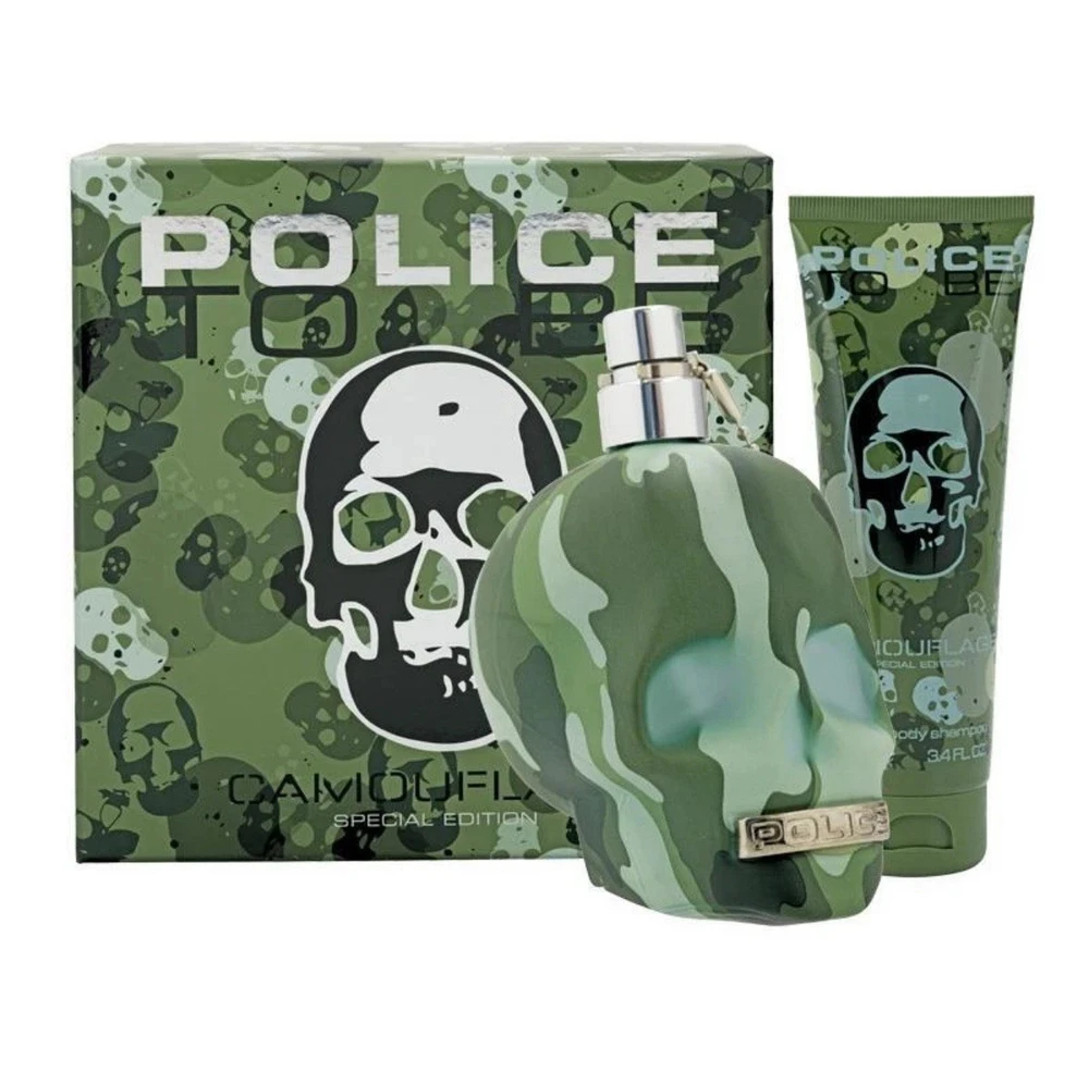 Rinkinys Police: „To Be Camouflage“ vyriškas tualetinis vanduo, 75 ml + „To Be Camouflage“ drėkinamasis losjonas kūnui, 100 ml