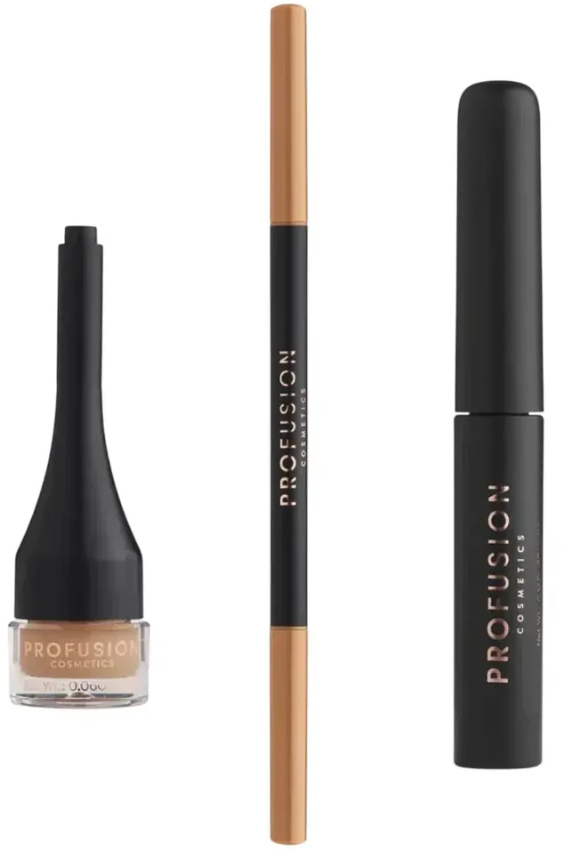 Set Profusion Cosmetics: Ultimate Brow Sculpt Eyebrow Gel Skirtas šviesiems plaukams 1.8 g + Ultimate Brow Sculpt Defining Eyebrow Kreminis Pieštukas & 2-In-1 Skirtas šviesiems plaukams 0.07 g + Ultimate Brow Sculpt Eyebrow Pomade Skirtas šviesiems plaukams, 4 ml