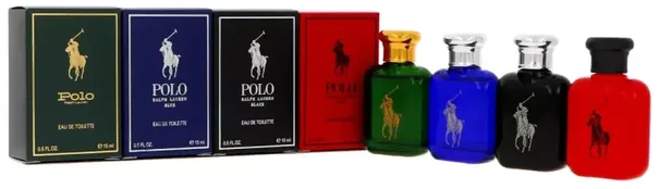 Set Ralph Lauren Polo Collection Žalias EDT 15ml + Mėlyna EDT 15ml + Raudona EDT 15ml + Juodas EDT 15ml
