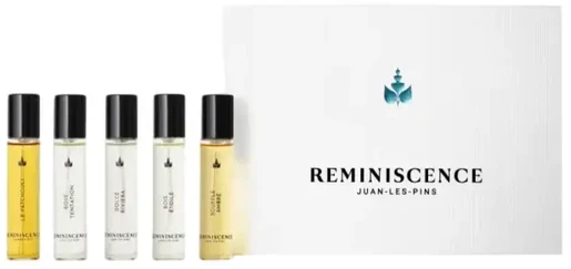 Set Reminiscence: Rose Tentation Eau De Parfum Unisex, 11 ml + Bois Etoile Eau De Parfum Unisex, 11 ml + Souffle Ambre Eau De Toilette Unisex, 11 ml + Le Patchouli Eau De Toilette Unisex, 11 ml + Dolce Riviera Eau De Parfum Unisex, 11 ml