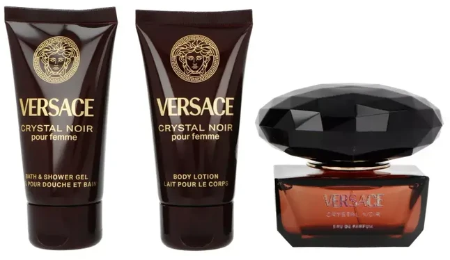 Set Versace Crystal Noir EDP 50ml + Losjonas kūnui 50ml + Dušo želė 50ml