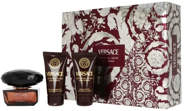 Set Versace Crystal Noir EDP 50ml + Losjonas kūnui 50ml + Dušo želė 50ml