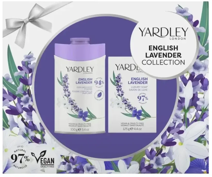 Set Yardley: English Lavender Body Powder, 100 g + English Lavender Cleansing & Moisturising Scented Soap Bar , 125 g