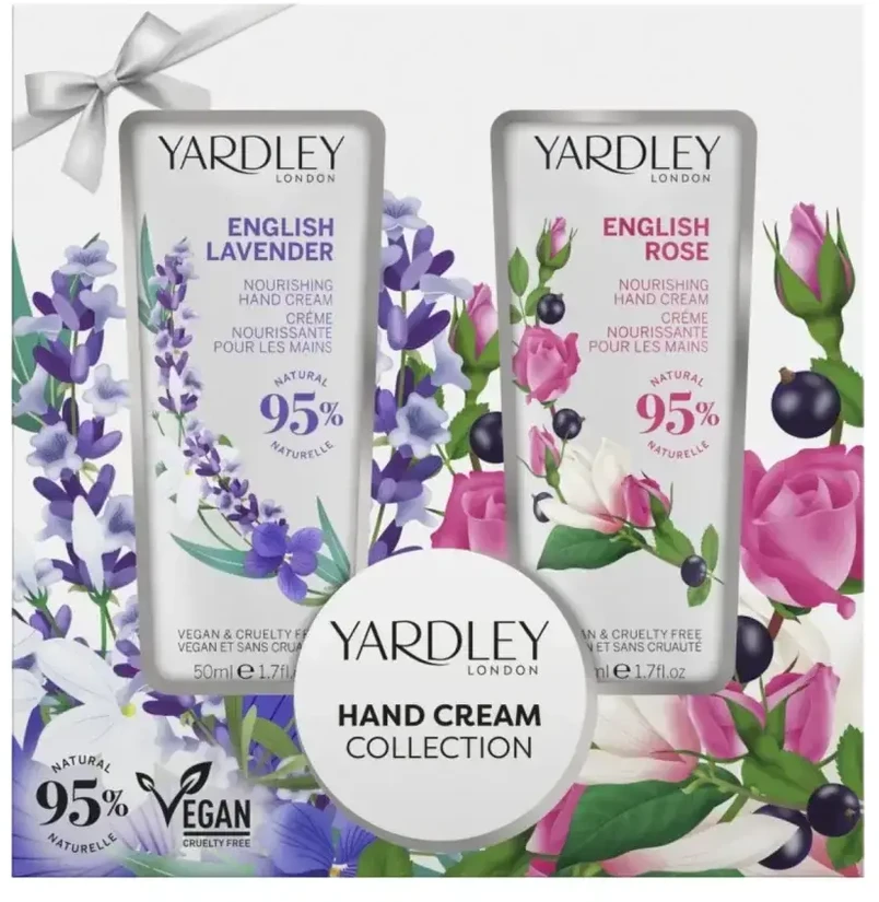 Set Yardley: English Rose Hand Kreminis, 50 ml + English Lavender Moisturizing Hand Kreminis, 50 ml