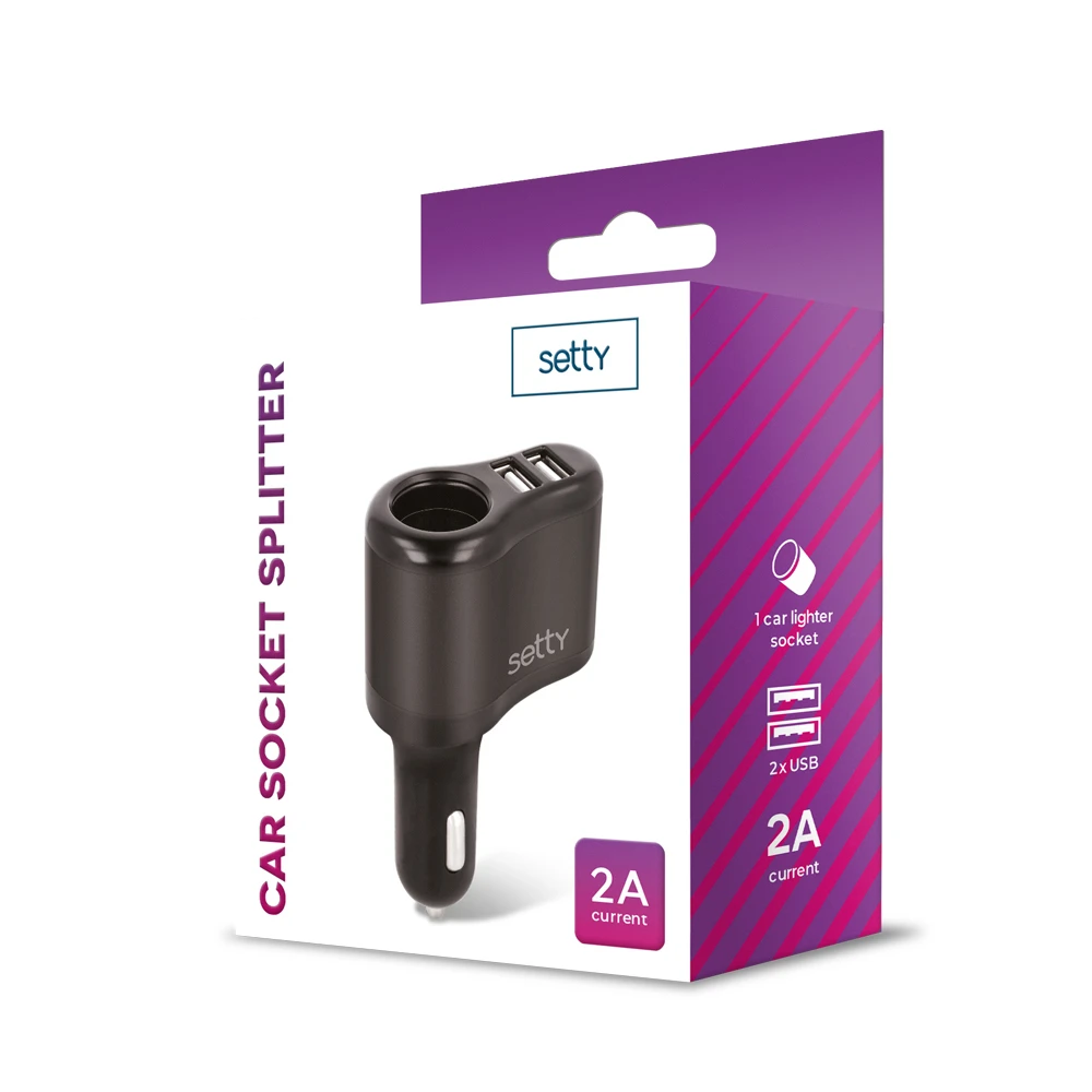 Setty Automobilio šakotuvas RGS-01 2xUSB 2A