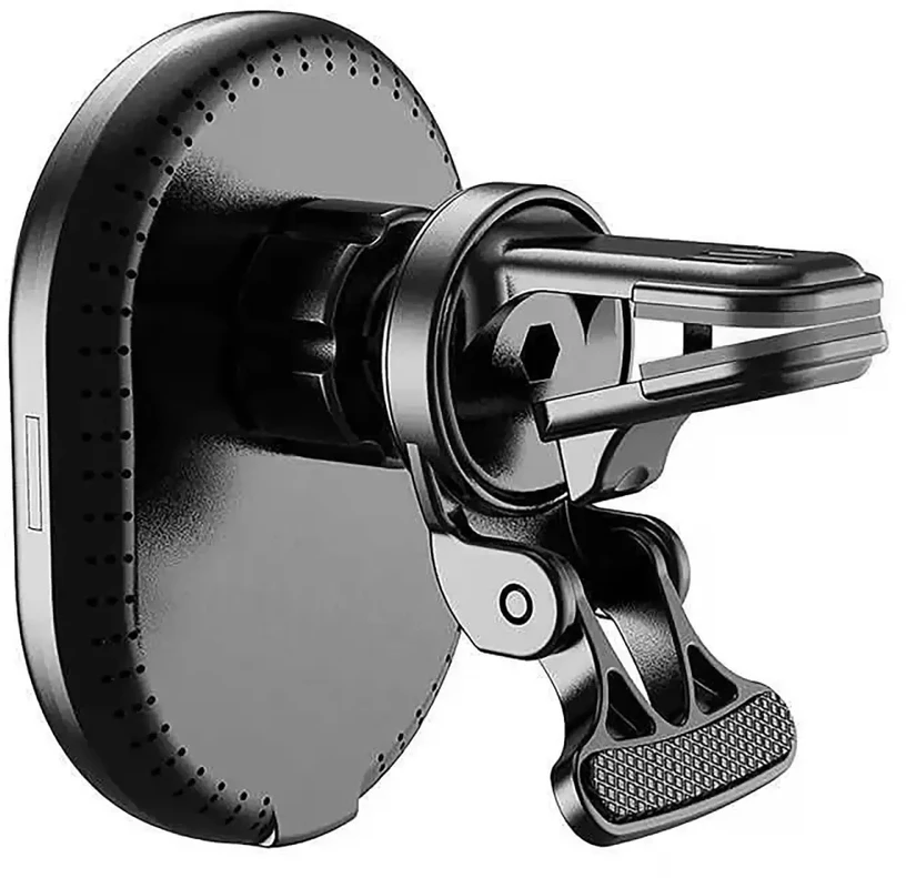 Setty MagSafe automobilinis telefono laikiklis į ventiliacijos groteles su indukciniu įkrovimu, ovalus, LED, MS, juodas QMUS-K-01