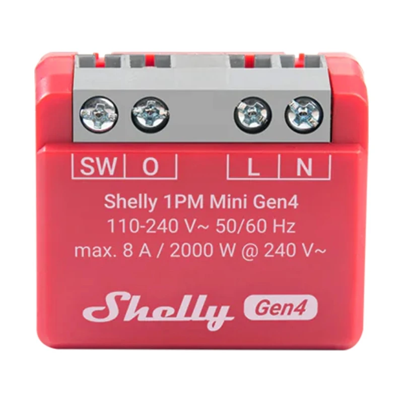Shelly 1PM Mini Gen4 1 kanalo relė 8A (WiFi, Bluetooth, Zigbee, Matter ...