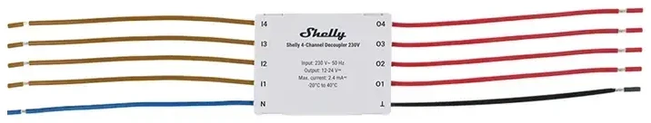 Shelly 4 kanalų keitiklis (decoupler) 230VAC i DC trigeris