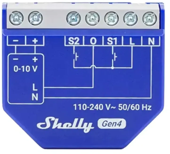 Shelly Dimmer 0/1-10V PM Gen4 šviesos intensyvuno valdiklis