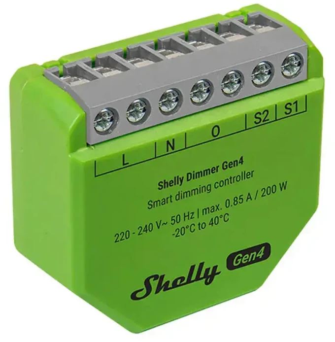 Shelly Dimmer GEN4 Išmanusis 1 kanalo Wi-Fi, Zigbee dimeris