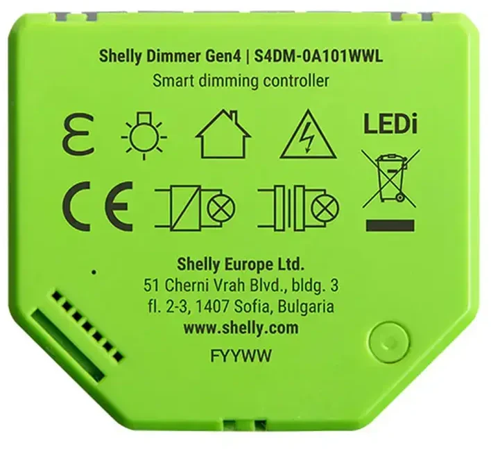 Shelly Dimmer GEN4 Išmanusis 1 kanalo Wi-Fi, Zigbee dimeris
