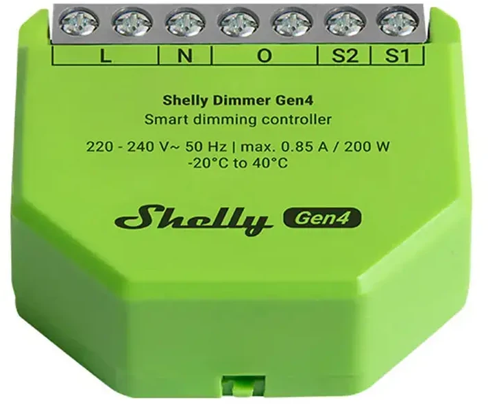 Shelly Dimmer GEN4 Išmanusis 1 kanalo Wi-Fi, Zigbee dimeris
