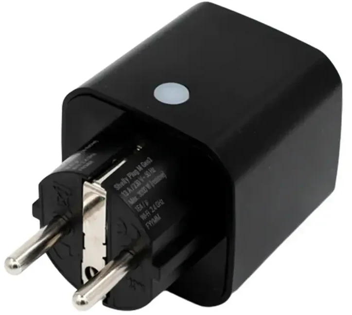 Shelly Plug PM Gen3 išmanusis 16A kištukas, juodas
