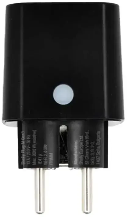 Shelly Plug PM Gen3 išmanusis 16A kištukas, juodas