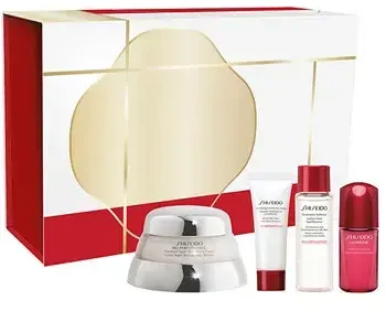 „Shiseido Time Fighting Ritual“ kompleksinis senėjimą stabdantis kremas 50 ml + valomosios putos 5 ml + veido losjonas 7 ml + senėjimą stabdantis serumas 10 ml