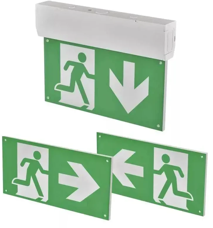 Sieninis šviestuvas Evakuacinis avarinis šviestuvas EXIT, LED 230V AC 3W 30lm 3val., su baterija, EMOS