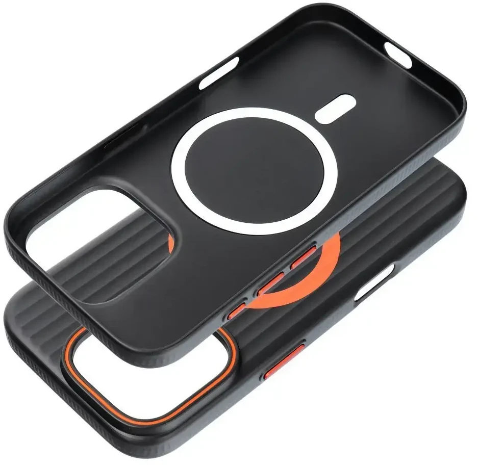 Simply Originalus „iPhone 17 AIR“ dėklas, suderinamas su „MagSafe“ titano juodais dėklais.