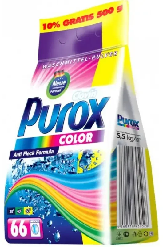 Purox Color - Skalbimo milteliai spalvotiems drabužiams, 78 skalbimai - 5,5kg