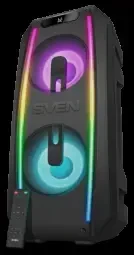 Garsiakalbis SVEN PS-740, juodas (100W, TWS, Bluetooth, FM, USB, Micro SD, LED ekranas, 4400mA*h)