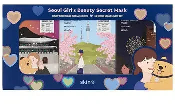„Skin79 Seoul Girl's Beauty Secret“ veido kaukės dovanų rinkinys, 30 x 20 g