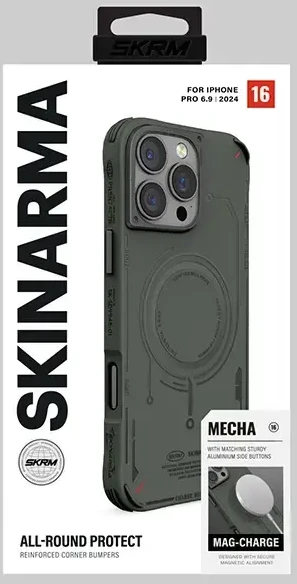 Skinarma dėklas Mecha Apple iPhone 16 Pro Max 6.9″ Magnetic Charging olive