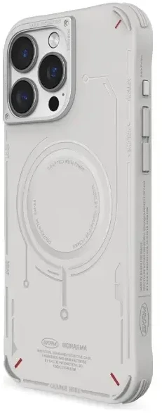 Skinarma dėklas Mecha Apple iPhone 16 Pro Max 6.9″ Magnetic Charging light pilkos spalvos