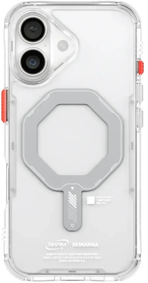 Skinarma Saido dėklas iPhone 17 su magnetiniu įkrovimu, permatomas