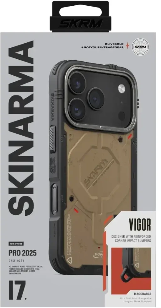 Dėklas Skinarma Vigor MagSafe do iPhone 17 Pro kamienny