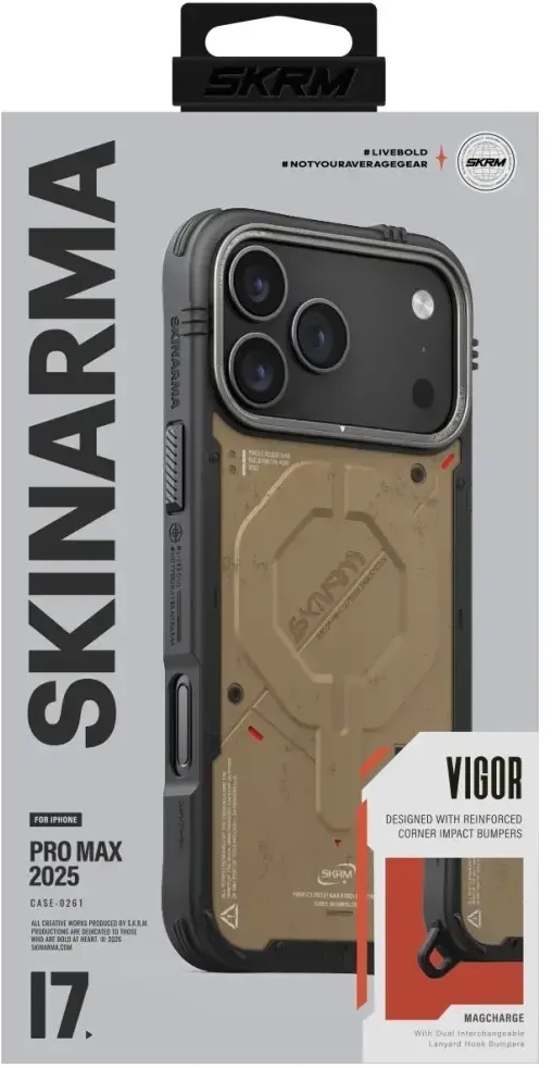 Dėklas Skinarma Vigor MagSafe do iPhone 17 Pro Max kamienny