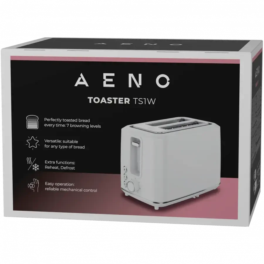 AENO TS1W elektrinis skrudintuvas, 920–1080 W, 2 lizdai, 7 lygiai, Baltas