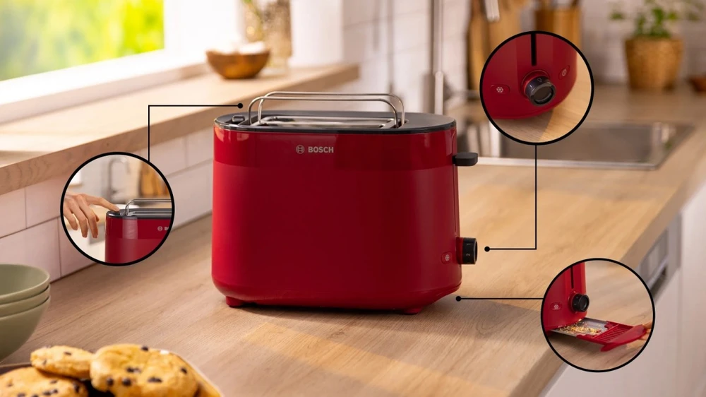 Sumuštinių keptuvas Bosch TAT2M124 Kompaktinis skrudintuvas, MyMoment, Raudona