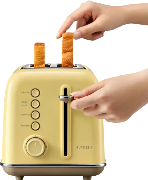 Skrudintuvas BUYDEEM 2 Slice Toaster, modelis DT620E, color Mellow Geltona, EU