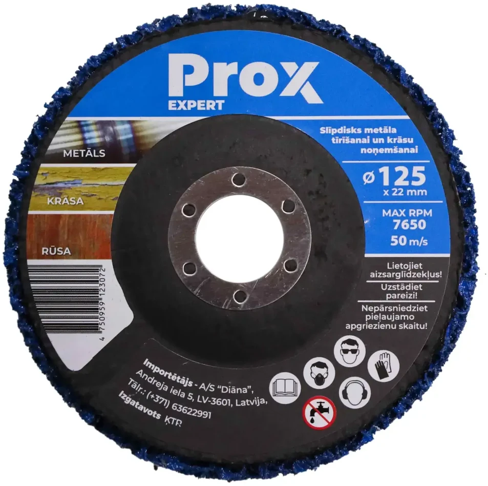 Šlifavimo diskas Prox Expert 125x22mm, skirtas valymui ir dažų nuėmimui