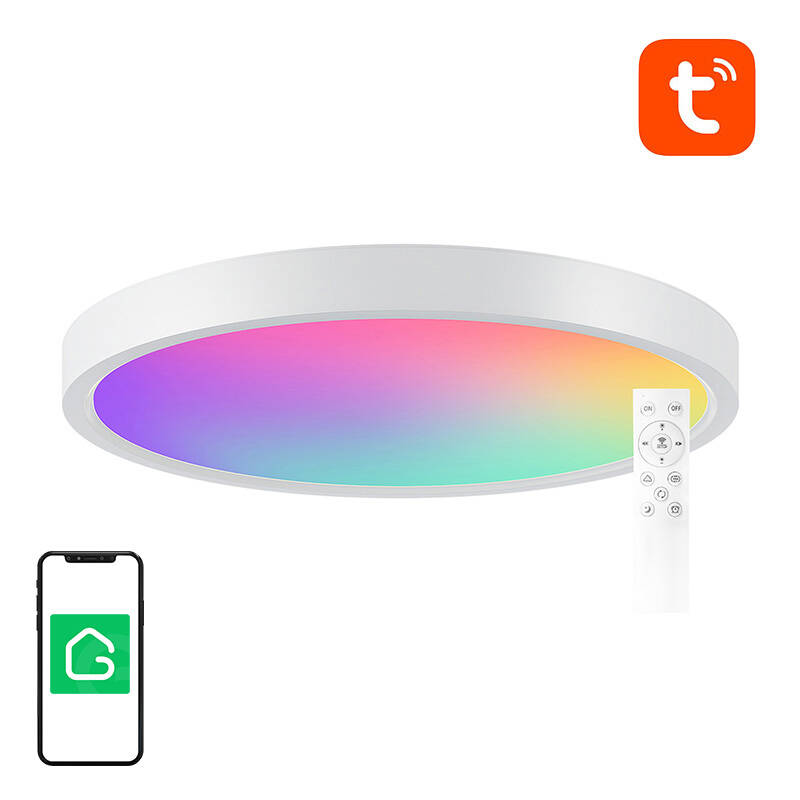 Lubinis šviestuvas Išmani lubinė lempa 30cm WiFi/Bluetooth 16M RGBCW Gosund LB12 1920lm Tuya + nuotolinio valdymo pultas.