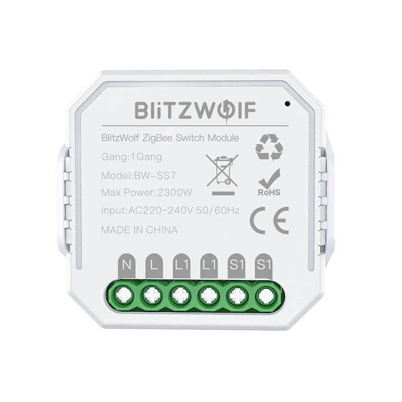 BlitzWolf 1 kanalo 10A Zigbee relė BWSS71