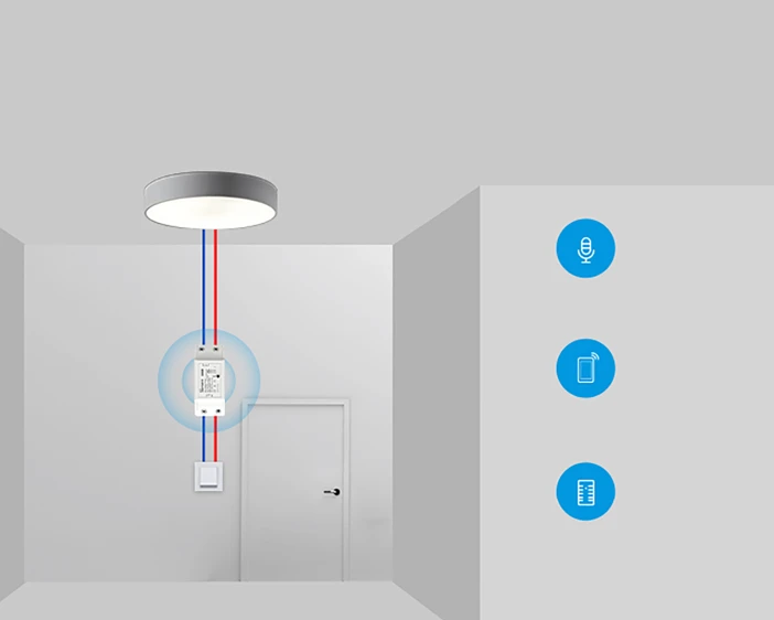 Sonoff Basic R2 1-kanalo išmani relė valdoma WiFi - 230VAC 2200W