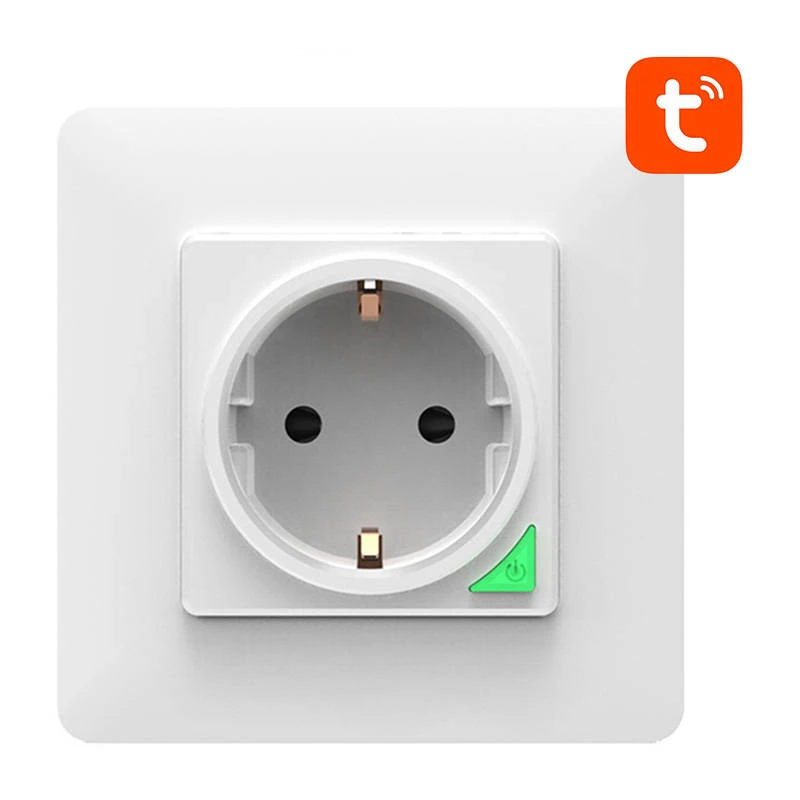 Sieninis šviestuvas Išmanusis WiFi sieninis lizdas Avatto N-WOT10-EU-W TUYA (balta)