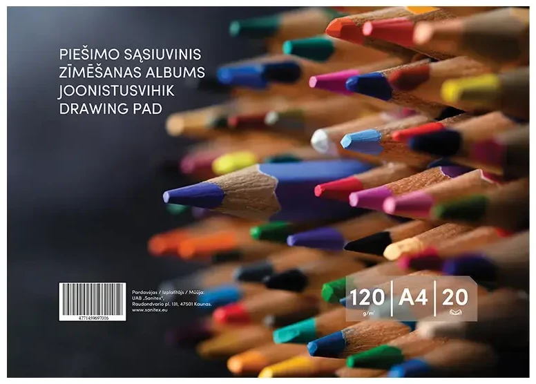 Smlt Piešimo sąsiuvinis, A4, 20 lapų, , 120 g/m²
