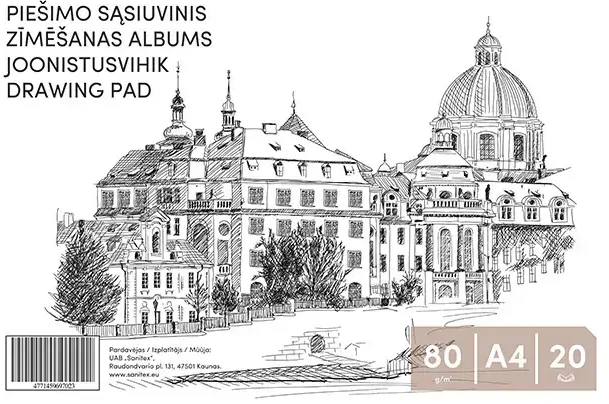 Smlt Zīmēšanas albums, A4, 80 gsm, 20 loksnes