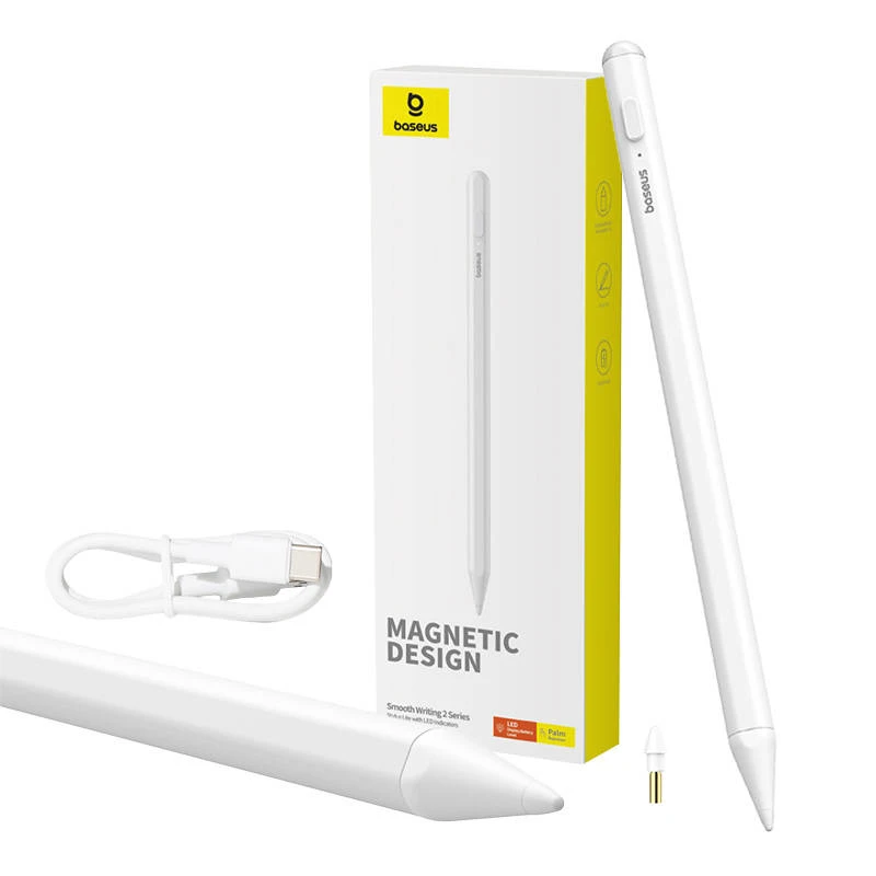 Smooth Writing 2 Baseus Stylus Lite su LED indikatoriumi Balta