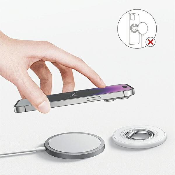 SODI dvipusis magnetinis Ring Stand BM-350 baltos spalvos MagSafe