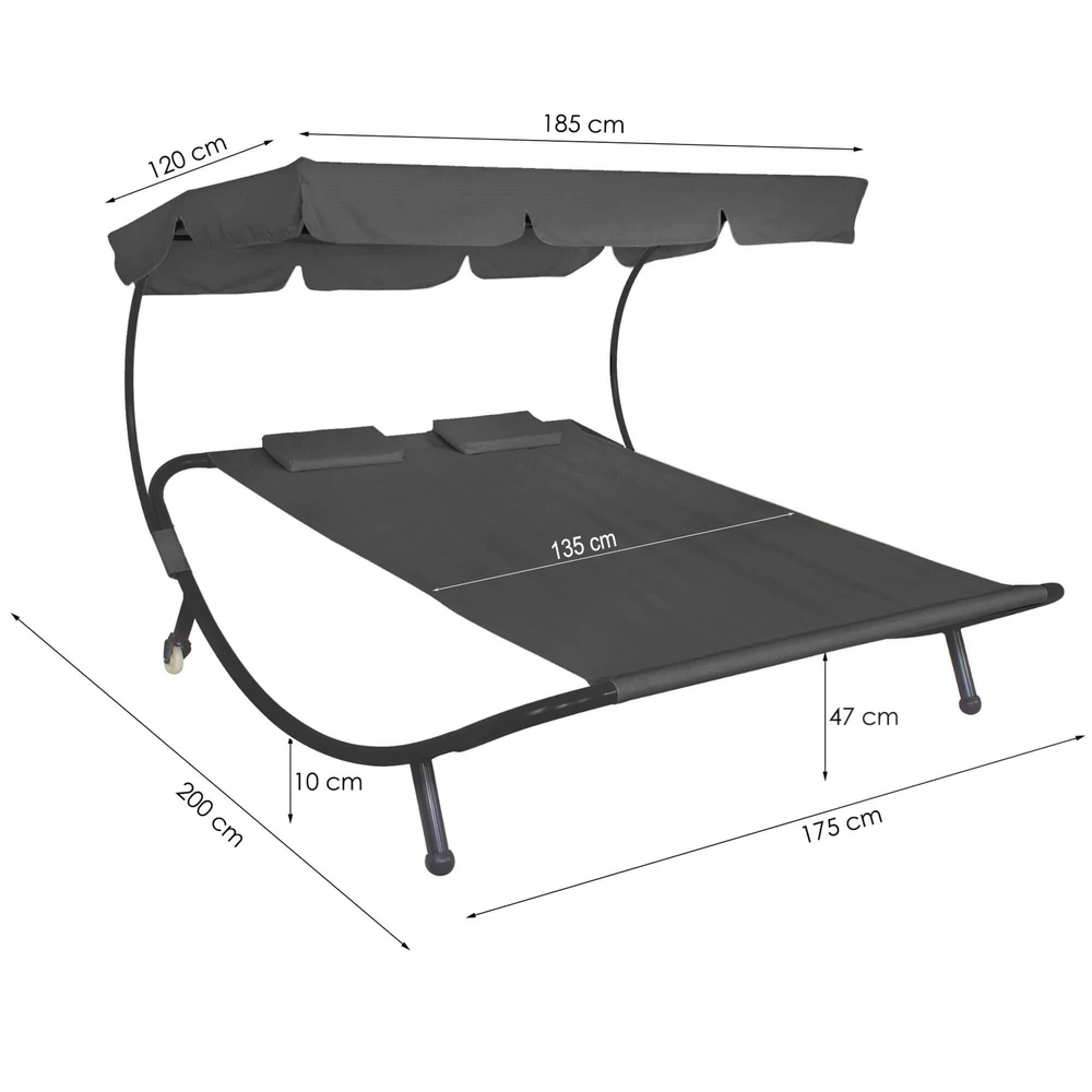 Sodo sofa Springos GF2002 su skydeliu ir pagalvėmis