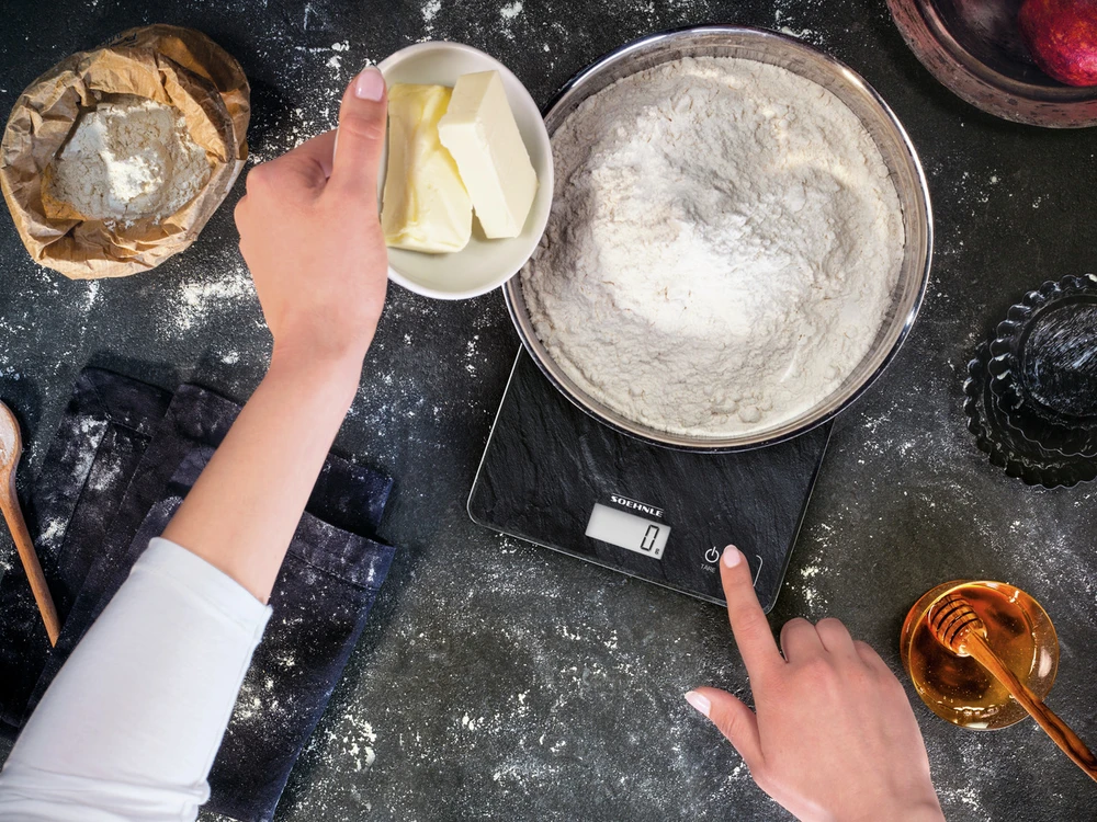 Virtuvinės svarstyklės Maisto Svarstyklės - Soehnle Page Compact 300, 5kg Talpa, 1g Tikslumas, Juoda Slate