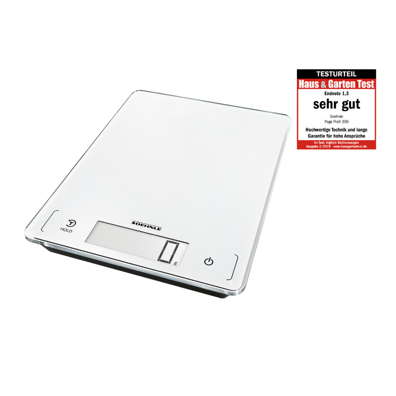 Virtuvinės svarstyklės Virtuvinė Svarstyklė - Soehnle Page Profi 300 20kg Talpa LCD Ekranas Stiklas Baltas
