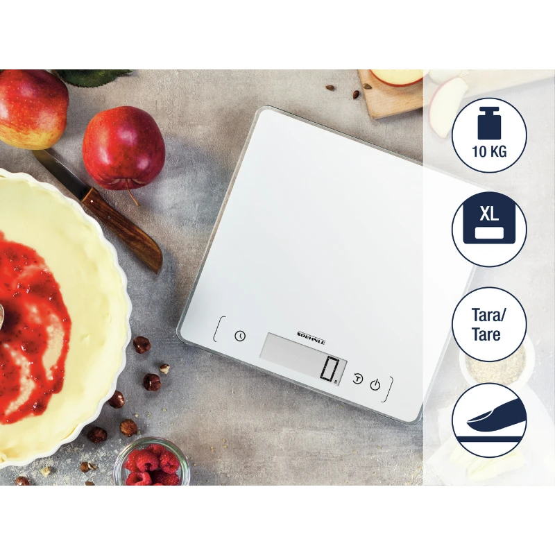 Virtuvinės svarstyklės Maisto svarstyklės - Soehnle Page Comfort 400 10 kg Balta
