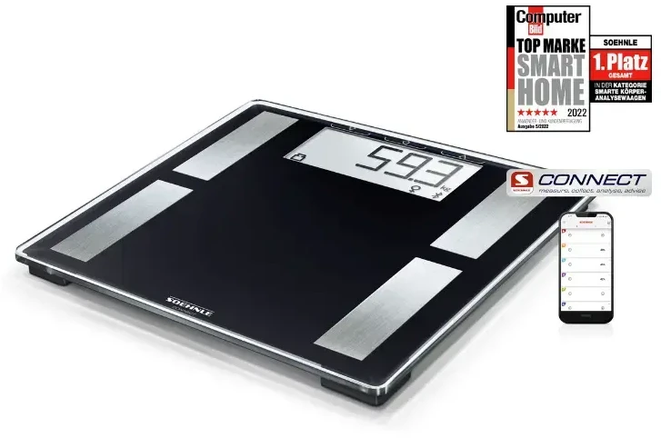 Virtuvinės svarstyklės Soehnle Soehnle Svarstyklės elektroniczna Shape Sense Connect 50, 180 kg, juoda
