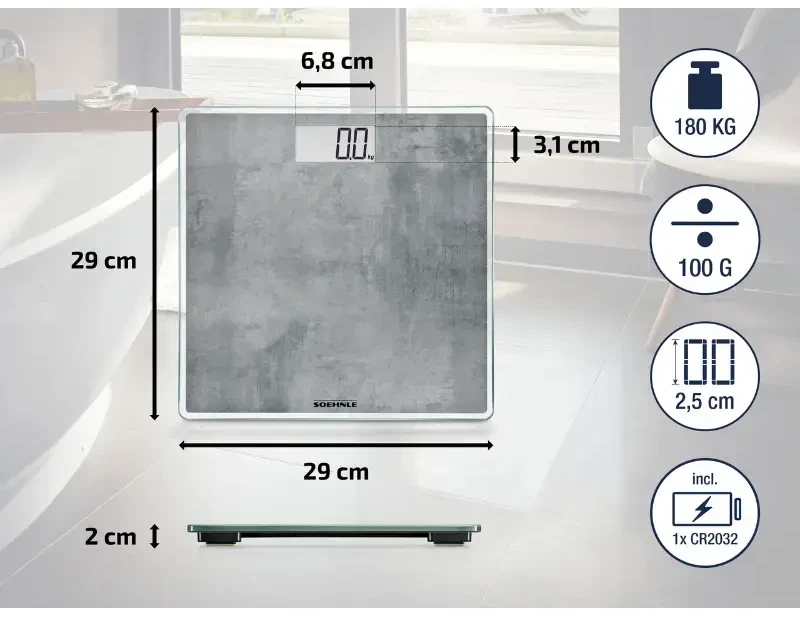 Svarstyklės Soehnle Style Sense Compact 300 betonas