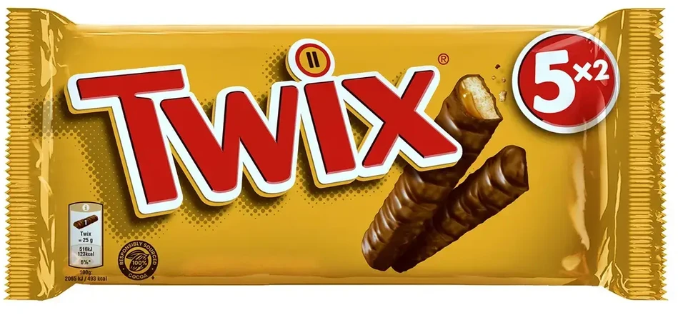 Šokoladinis batonėlis TWIX, 5x25g