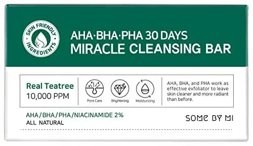 Some By Mi AHA BHA PHA 30 Days Miracle Cleansing Bar kietas prausiklis veidui su rūgštimis, 106 g